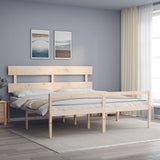 Senior Bed without Mattress 200x200 cm Solid Wood 3195371