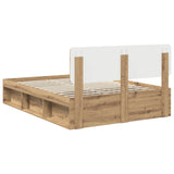 Bed Frame Artisian Oak 150 x 200 cm Solid Pine Wood 3412068