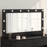 Vanity Mirror Rectangular Black Oak 100 x 55 x 18 cm 868302