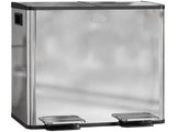 40L Dual Compartment Stainless Steel Bin, with Deodoriser Holders - Silver Tone T3398P344261