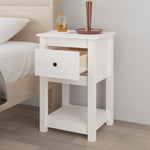 ZNTS Bedside Cabinets 2 pcs White 40x35x61.5 cm Solid Wood Pine 821732