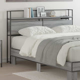 Storage Headboard with Shelf Grey sonoma 120 cm Engineered wood 859633