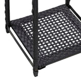 46974 Storage Shelf Black 30x30x120 cm Poly Rattan