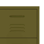 ZNTS Drawer Cabinet Olive Green 80x35x101.5 cm Steel 336144