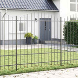 Garden Fence 8 pcs Grey 170 x 215 cm Powder-Coated Steel 3360134