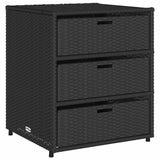 Garden Storage Cabinet Black 55x59x69 cm Poly Rattan 365555