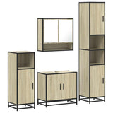 4 Piece Bathroom Furniture Set Sonoma Oak Engineered Wood 3301216