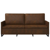 3 Seater Sofa Brown 190 x 81 x 82 cm Faux Suede Fabric 42040999