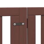 Dog Gate with Door Foldable 15 Panels Brown 750 cm Poplar Wood 3155661