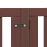 Dog Gate with Door Foldable 15 Panels Brown 750 cm Poplar Wood 3155661