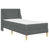 Bed Frame with Mattress Dark Grey 90 x 190 cm Fabric 3415233