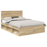 Bed Frame with Headboard Sonoma 160 x 200 cm Solid Pine Wood 3409329