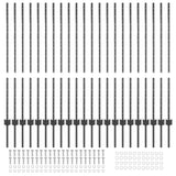 Embedded Fence Post 22 pcs Grey 160 cm Powder-Coated Steel 3335938