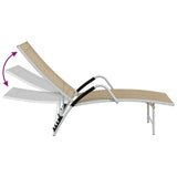 Sun Lounger Cream Aluminium Extra High Adjustable Armrests 310522