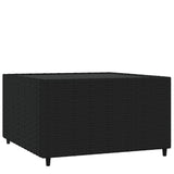 ZNTS Square Garden Coffee Table Black 50x50x30 cm Poly Rattan 319857