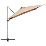 ZNTS Cantilever Garden Parasol with LED lights and Steel Pole 250x250 cm Taupe 46995