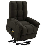 Stand-up Massage Recliner Dark Brown Fabric 321786