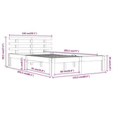 Bed Frame without Mattress Solid Wood 150x200 cm King Size 814759