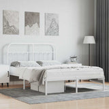 Metal Bed Frame without Mattress with Headboard White 135x190cm 352626