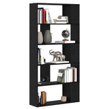 Book Cabinet Black Oak 80 x 24 x 159 cm Engineered Wood 8003712