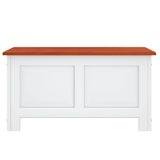 Storage Chest with Lid Brown and White Solid Wood Acacia 364919