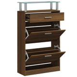 Shoe Cabinet Brown Oak 63x24x104 cm Engineered Wood 342569
