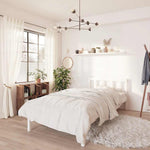 810068 Bed Frame without Mattress White Solid Wood 90x200 cm