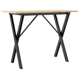 ZNTS Dining Table X-Frame 100x50x75 cm Solid Wood Pine and Steel 3282697