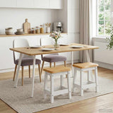Bar Stool EKAI 2 pcs White 40 x 29 x 45.5 cm Solid Pine Wood 42037012
