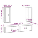 4 Piece TV Cabinet Set Smoked Oak Engineered Wood 3188851