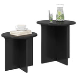 Side Table Set with Storage 2 pcs Black Oak Engineered Wood 8001011