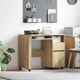 Desk with Wheels Sonoma Oak 91 x 50 x 77 cm Engineered Wood 869532
