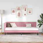 Corner Bed Frame with Headboard Pink 80 x 200 cm Velvet 42016331