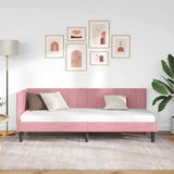 Corner Bed Frame with Headboard Pink 80 x 200 cm Velvet 42016331