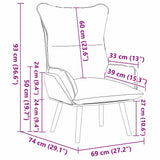 Armchair Grey 69 x 74 x 93 cm Artificial Leather 42001859