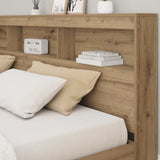Storage Headboard with Shelf Artisan Oak 200 cm Engineered Wood 3335476