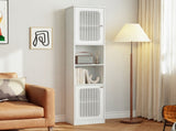163cm Bathroom tall cabinet with adjustable drawer shelves, louvered door floor-standing storage W6296P540656
