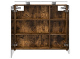 Bathroom Mirror Cabinet with Shelf Smoked Oak 60 x 14.5 x 70 cm 889067