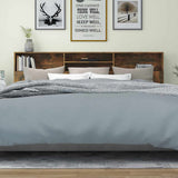 Headboard Cabinet Smoked Oak 220x19x103.5 cm 817261