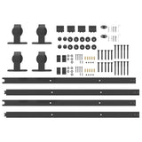 Sliding Door Hardware Kit 183 cm Steel Black 3295729