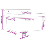 Sink Washbasin for Wall Mounting Grey 40x40x24 cm Resin 4002796