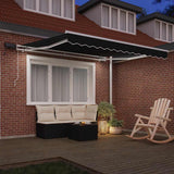 Retractable Awning Black 350 x 250 cm Fabric and Steel 3330322