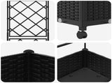 Garden Planter with Trellis&Wheels Black 40 x 40 x 131.5 cm PP 3422935