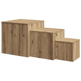 Side Tables 3 pcs Old Wood Engineered Wood 856676