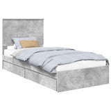 Storage Bed Concrete Grey 90 x 190 cm Engineered Wood 3409590