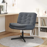 Swivel Relaxing Chair Dark Grey 63 x 75 x 76 cm Velvet 42007361