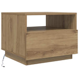 Coffee Table with LED Lights Artisan Oak 50x49x40 cm 857709