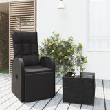 2 Piece Garden Lounge Set Black Poly Rattan&Steel 3157673