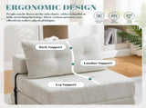 GOMYWAY Convertible Folding Sofa Bed with Pillow, Fold Out Sleeper Chair with Back Support, Tufted W2678P478600
