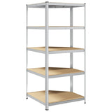 5-Layer Corner Shelf Silver Steel&Engineered Wood 4016963